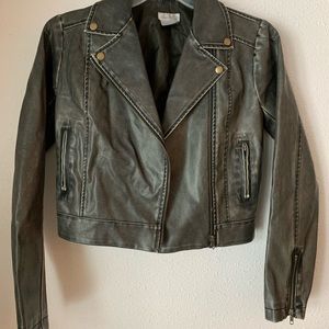 Charolette Russe FAUX LEATHER black jacket - size Medium.